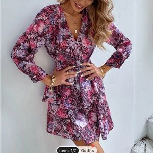 Floral Pink & Purple Dress